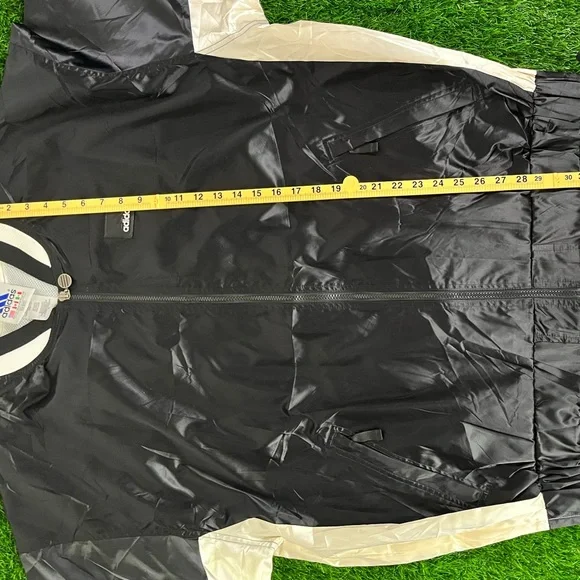 NWT New With Tags Vintage 90s Adidas Black & White Satin Bomber Jacket Mens 2XL - Picture 16 of 16